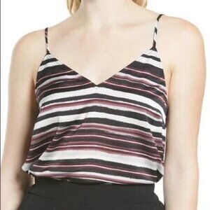 halogen BNWOT women stripe tank top sz small NEW v neck